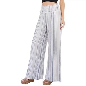 Juniors The Boardwalk Striped Smocked Pants